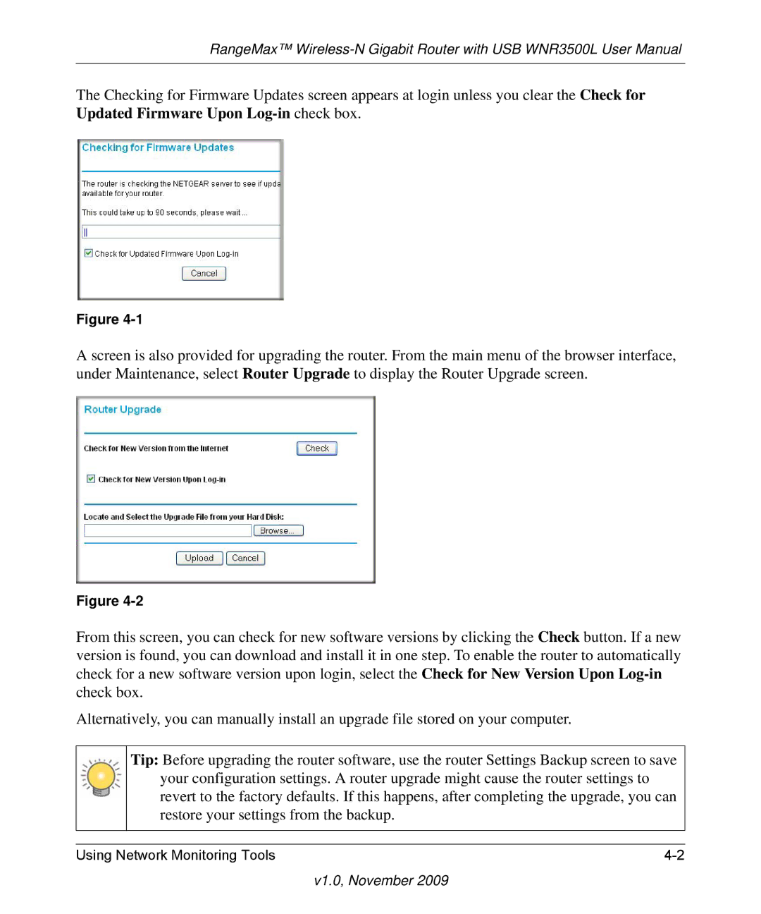 NETGEAR WNR3500L-100NAS user manual Using Network Monitoring Tools 