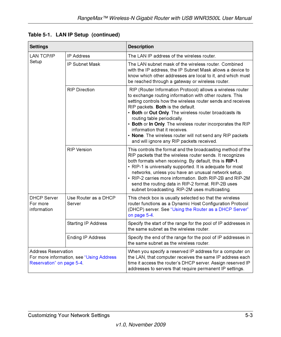 NETGEAR WNR3500L-100NAS user manual Lan Tcp/Ip 