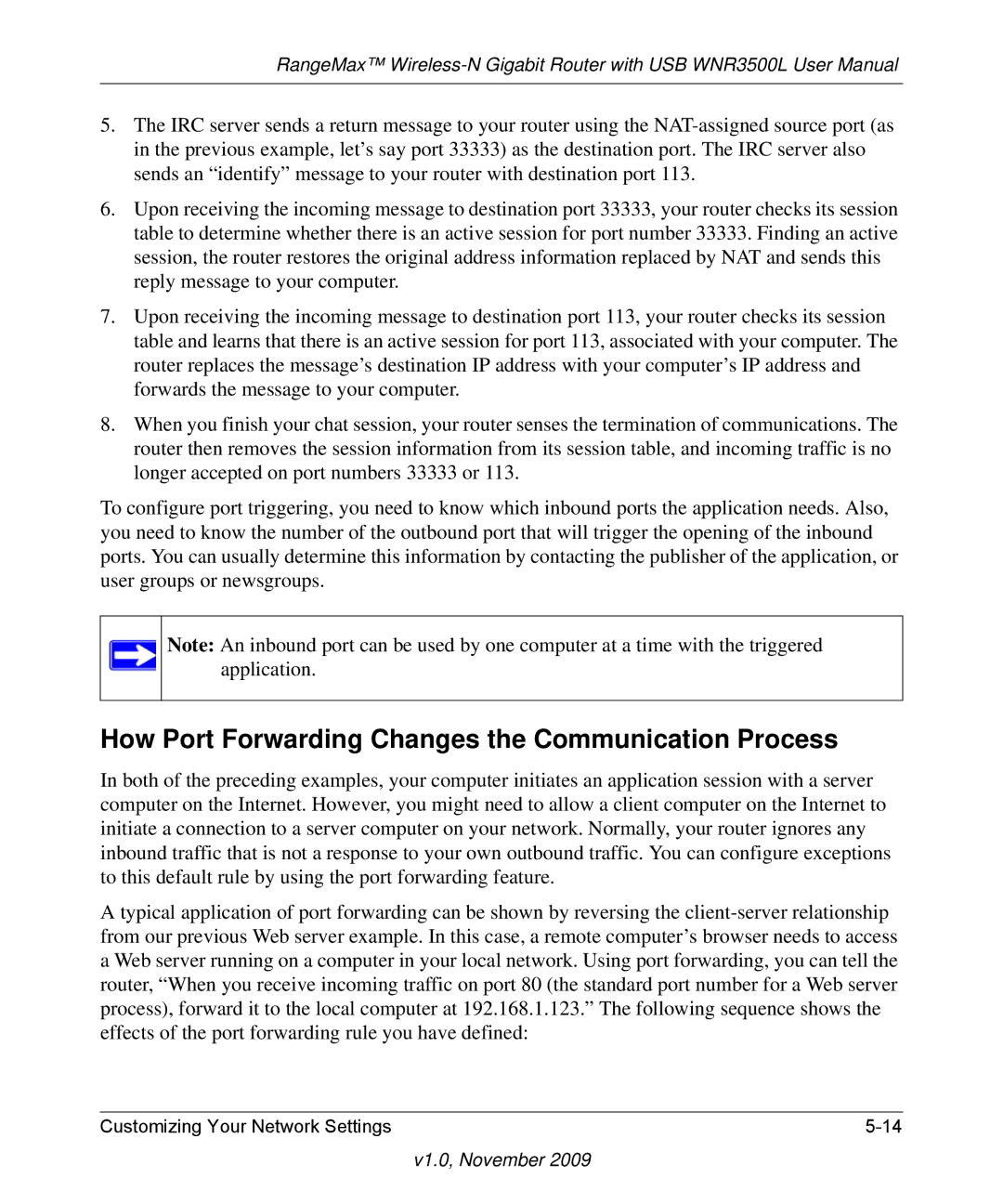 NETGEAR WNR3500L-100NAS user manual How Port Forwarding Changes the Communication Process 