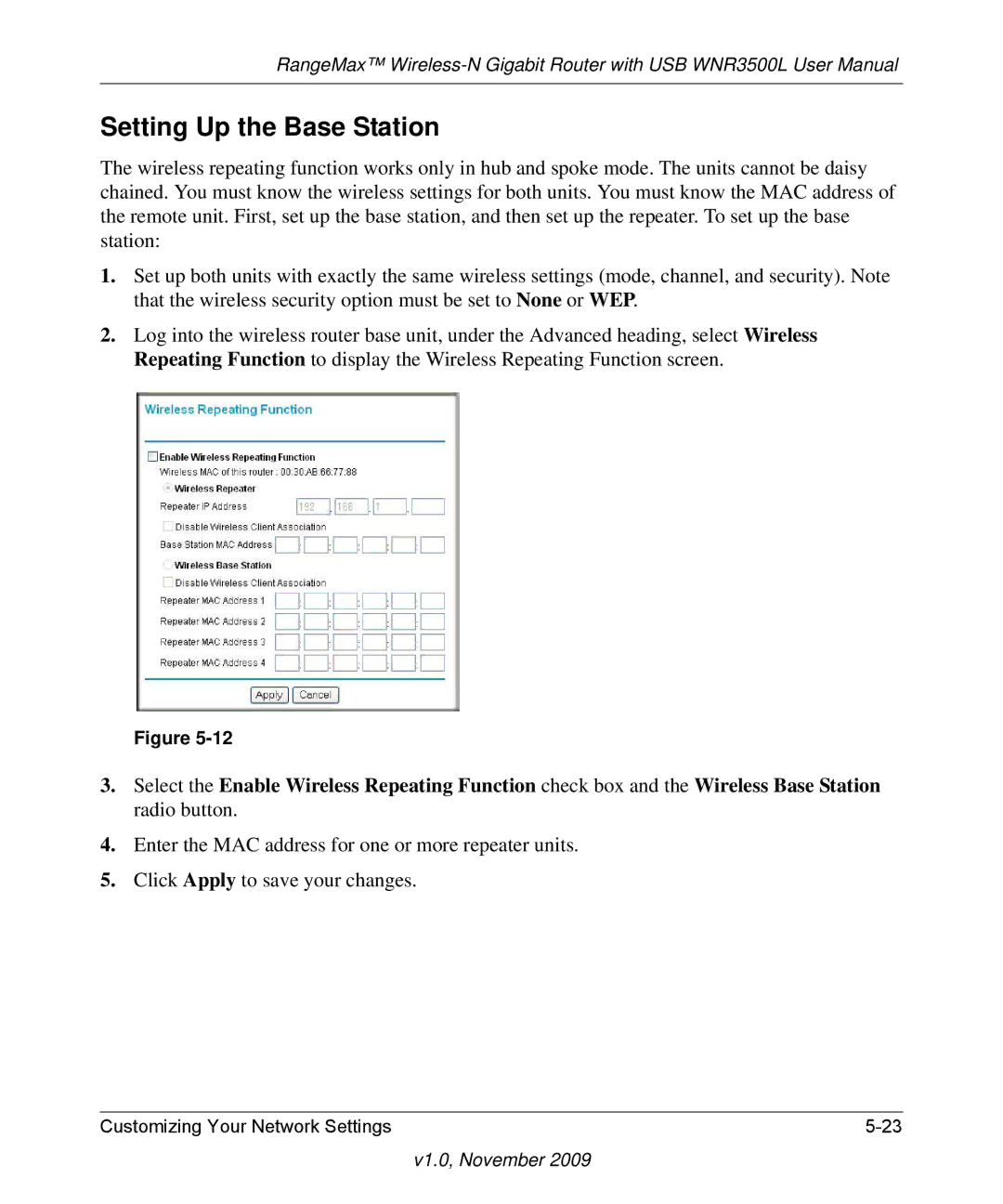 NETGEAR WNR3500L-100NAS user manual Setting Up the Base Station 