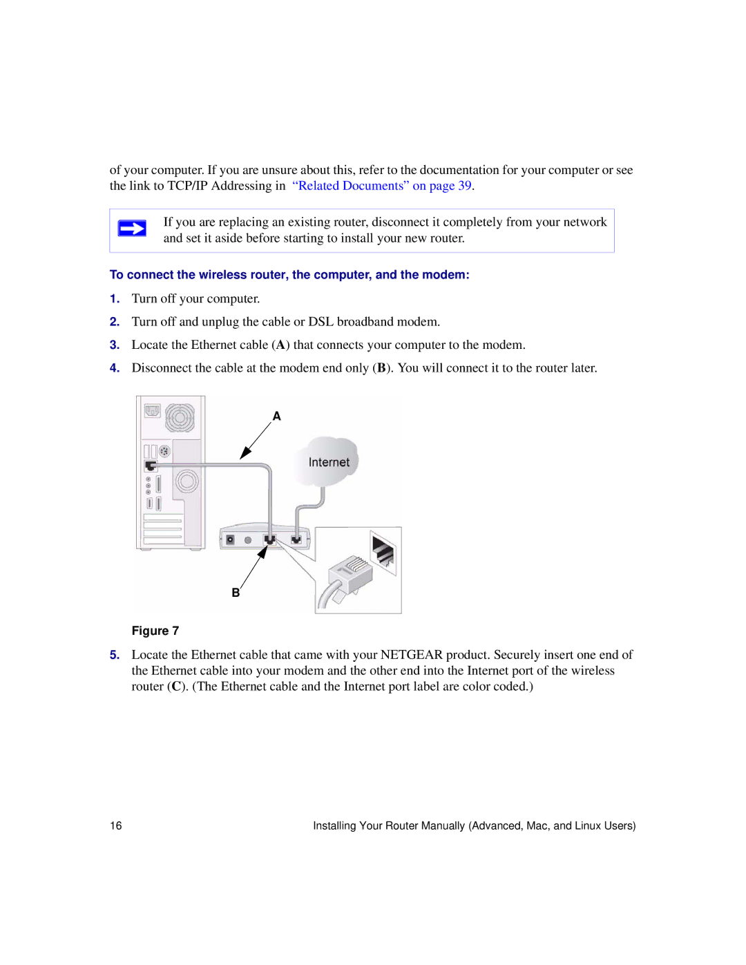 NETGEAR WNR834Bv2 manual To connect the wireless router, the computer, and the modem 