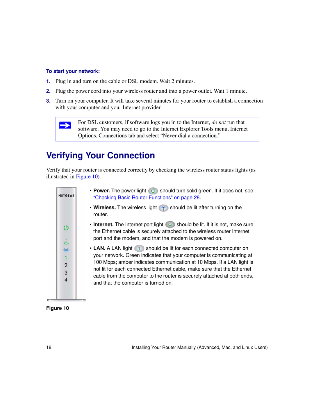 NETGEAR WNR834Bv2 manual Verifying Your Connection 