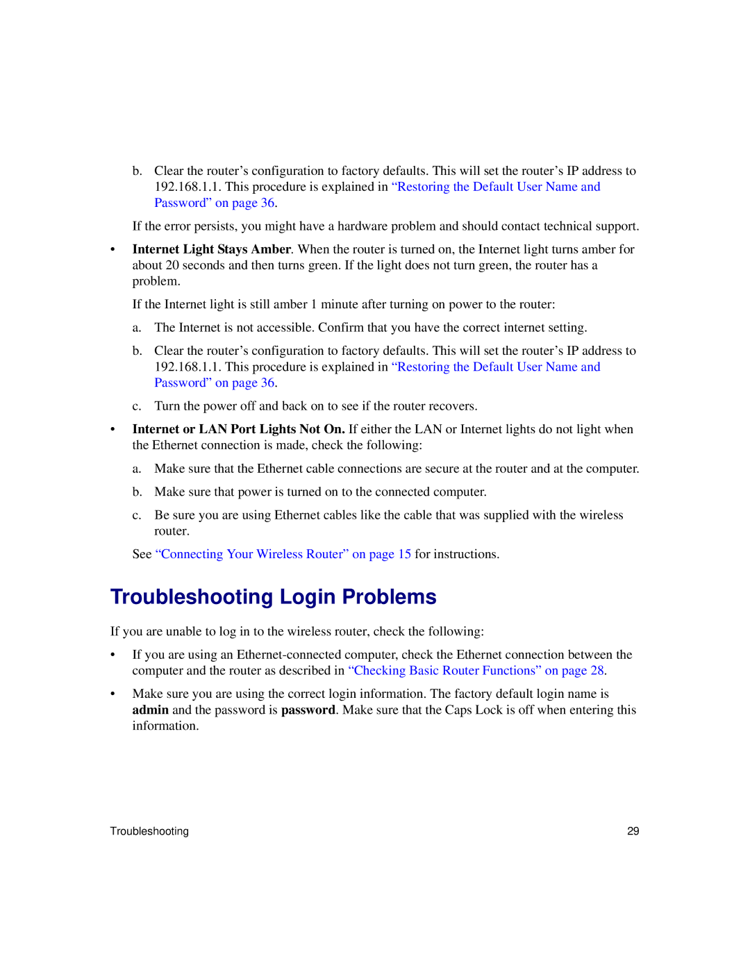 NETGEAR WNR834Bv2 manual Troubleshooting Login Problems 