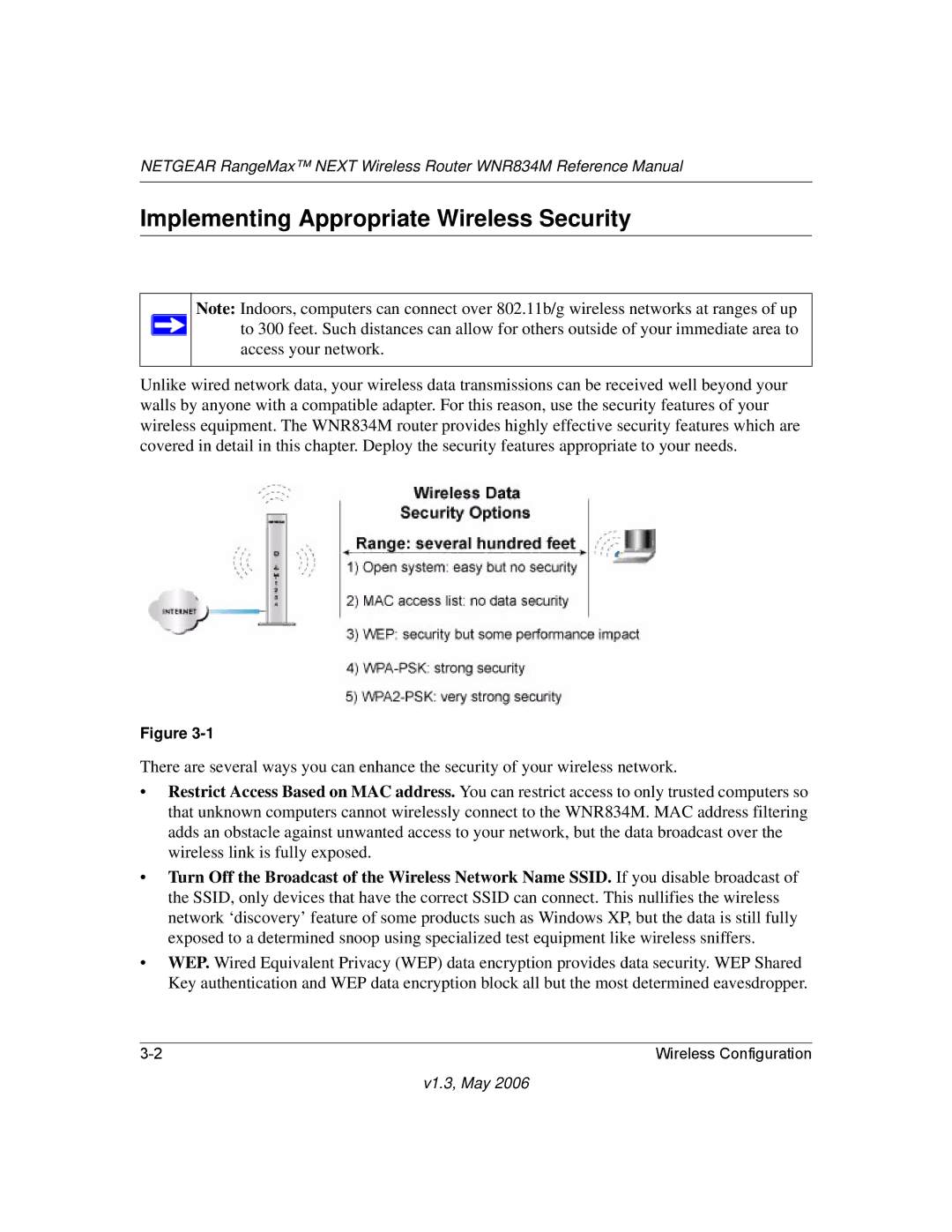 NETGEAR WNR834M manual Implementing Appropriate Wireless Security 