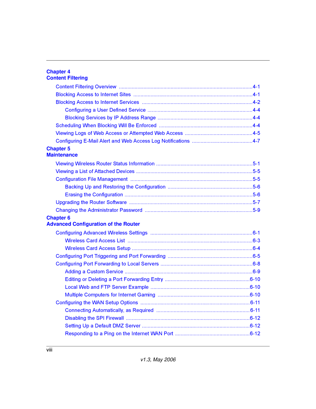 NETGEAR WNR834M manual Chapter Content Filtering 