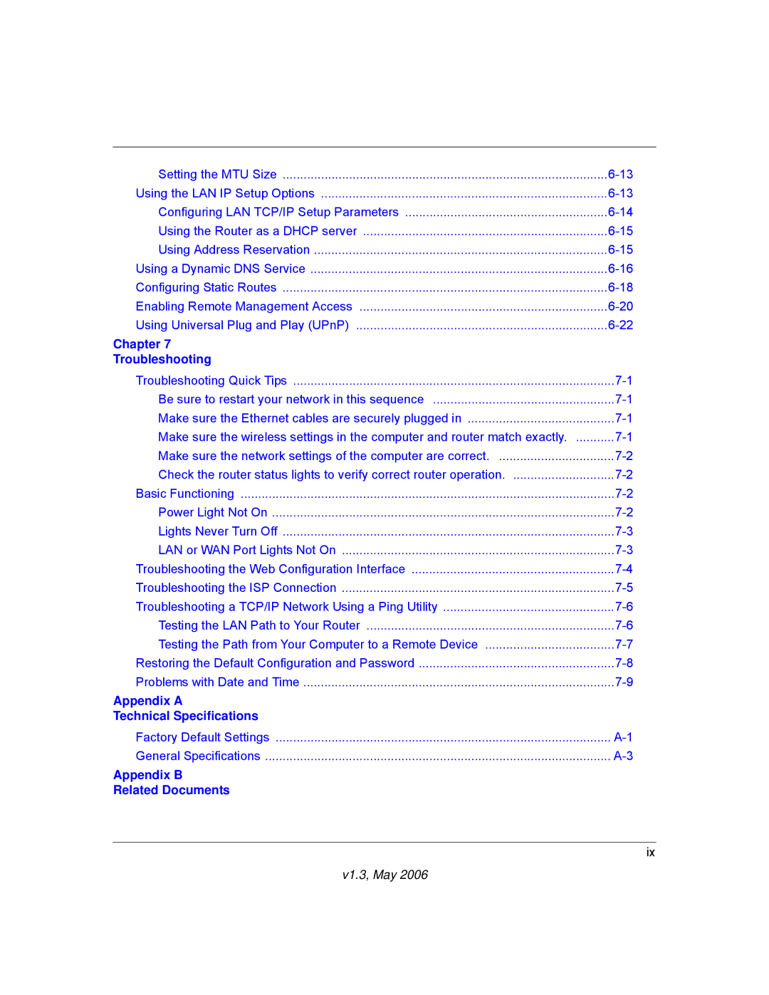 NETGEAR WNR834M manual Appendix a Technical Specifications 