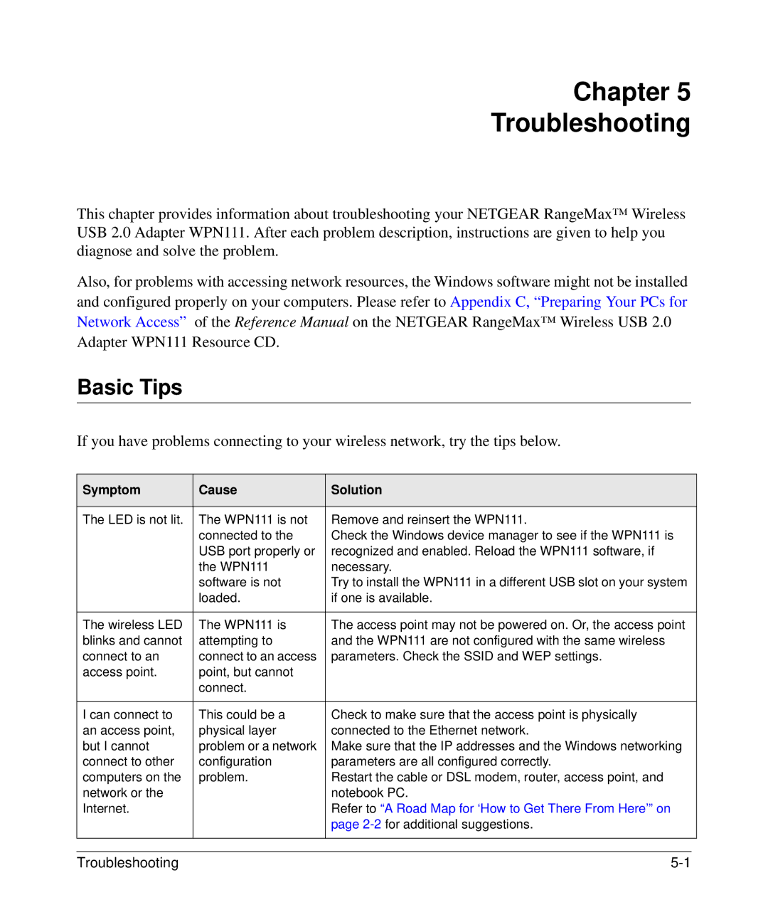 NETGEAR WPN111 user manual Chapter Troubleshooting, Basic Tips 