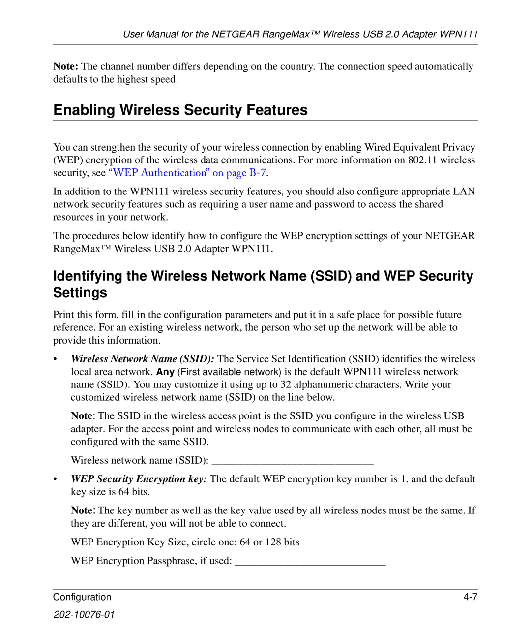 NETGEAR WPN111 user manual Enabling Wireless Security Features 