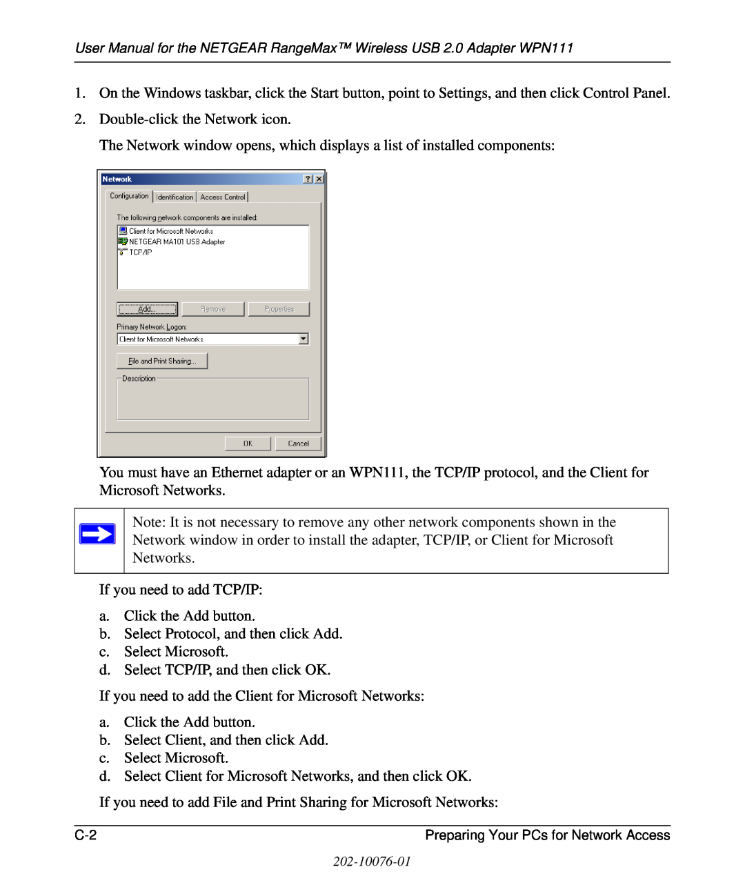 NETGEAR WPN111 user manual Double-click the Network icon 