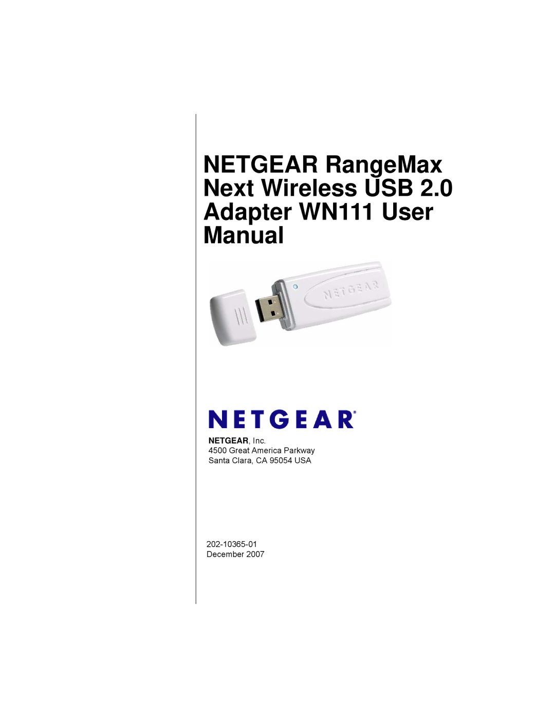 NETGEAR WPN111NA user manual Netgear RangeMax Next Wireless USB Adapter WN111 User Manual 