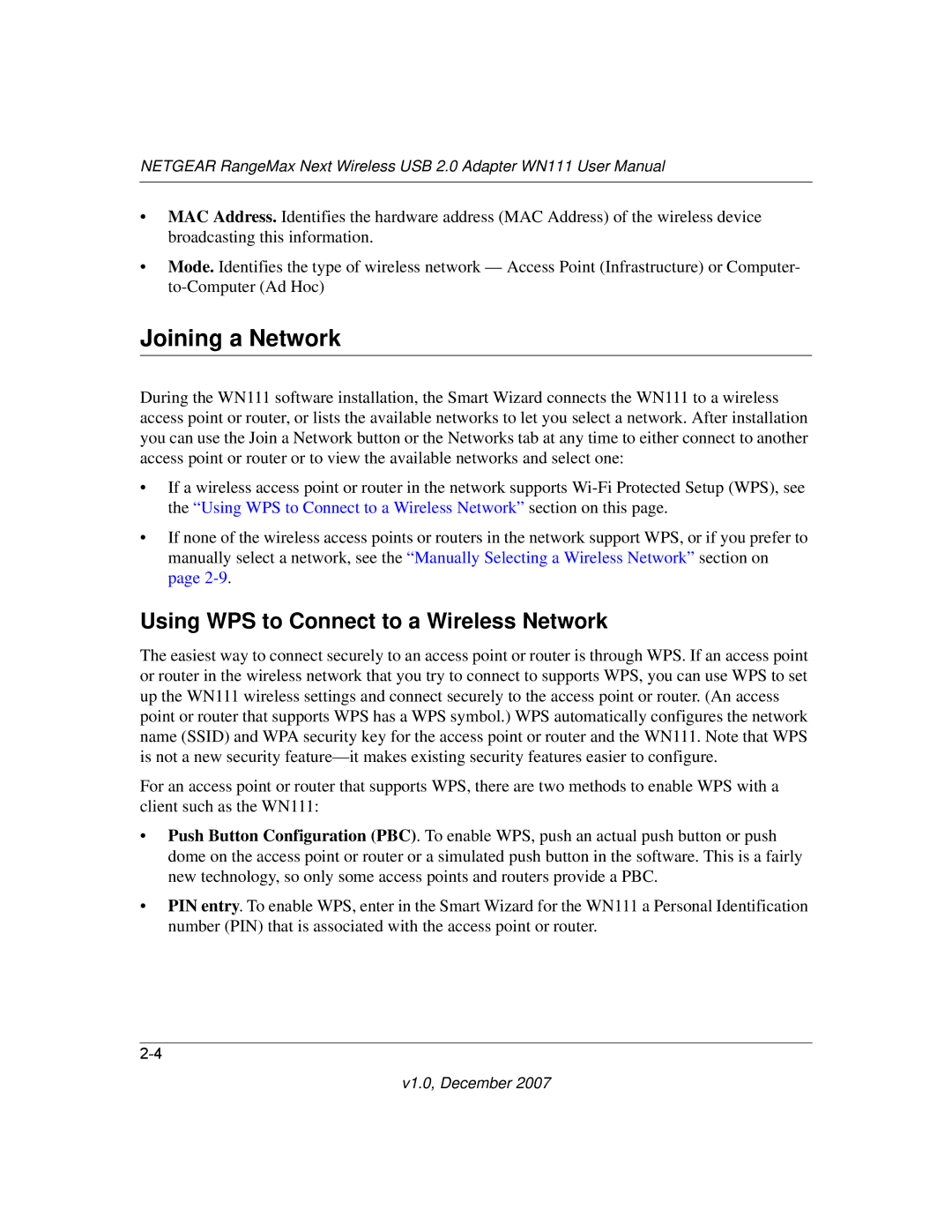 NETGEAR WPN111NA user manual Joining a Network, Using WPS to Connect to a Wireless Network 