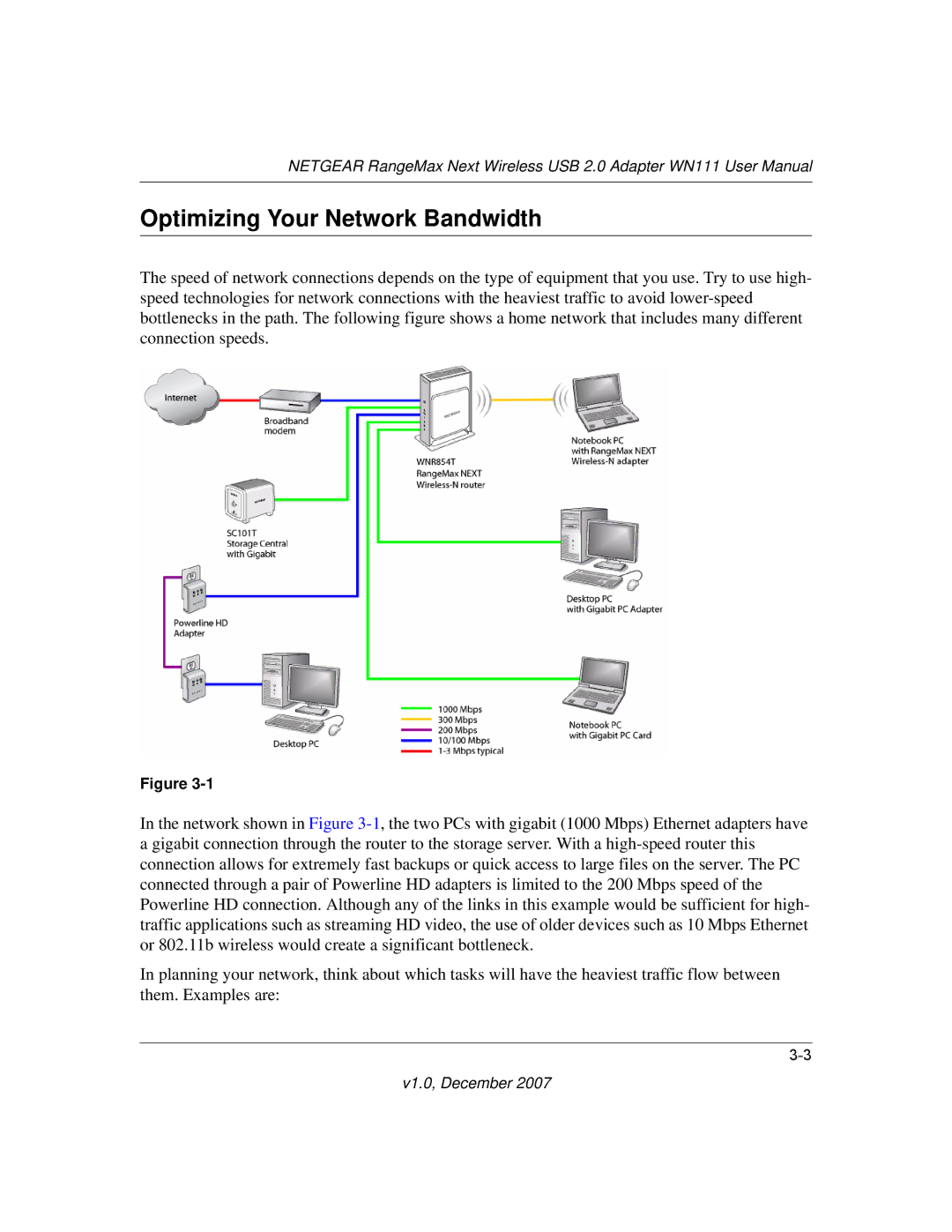 NETGEAR WPN111NA user manual Optimizing Your Network Bandwidth 