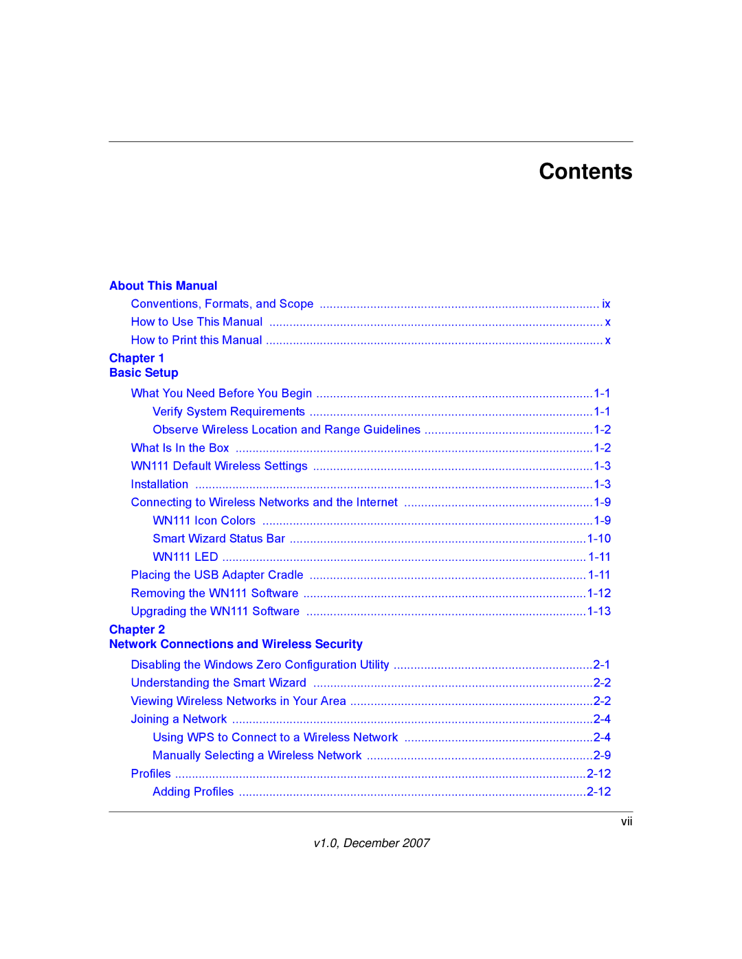 NETGEAR WPN111NA user manual Contents 