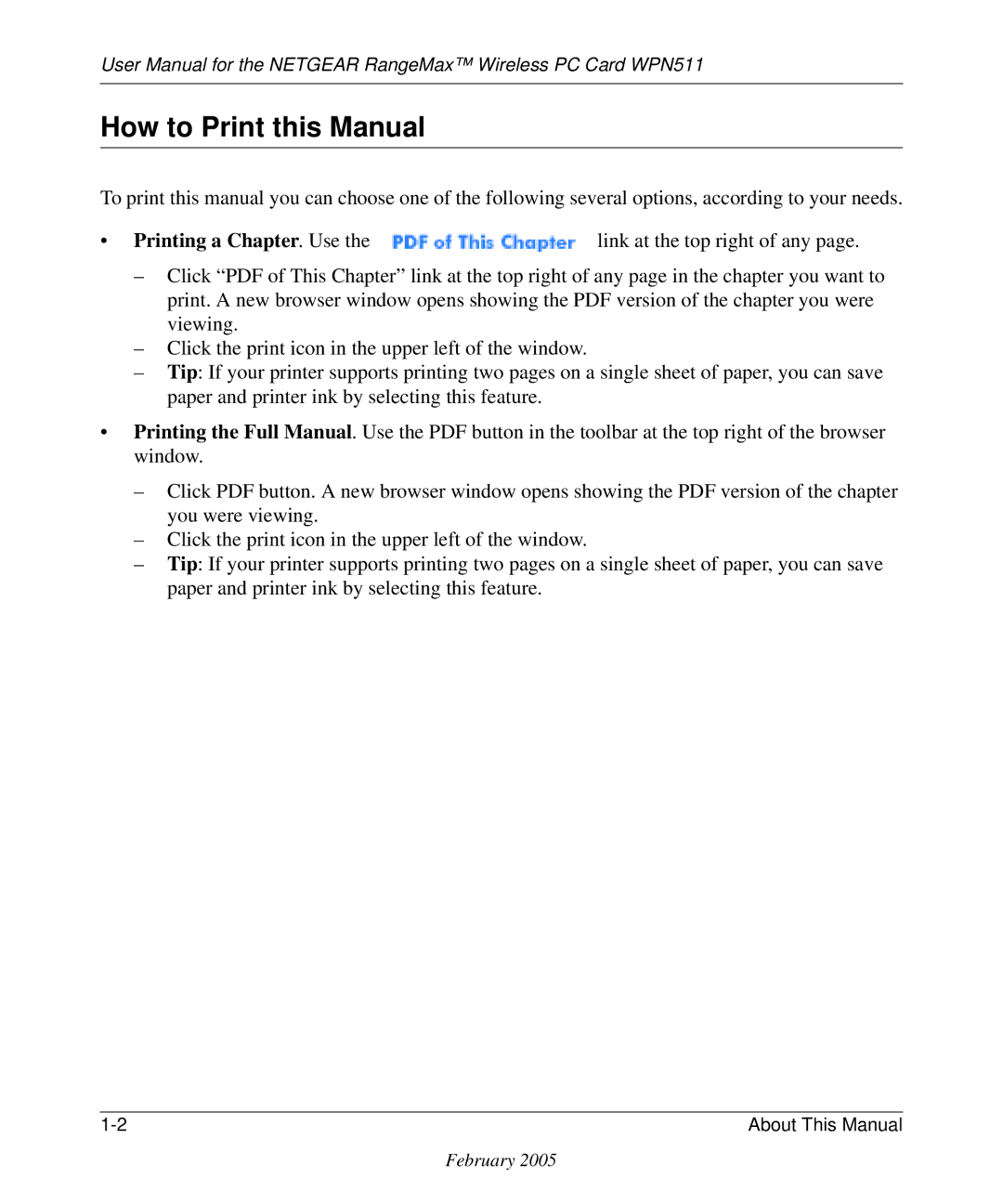 NETGEAR WPN511 user manual How to Print this Manual 