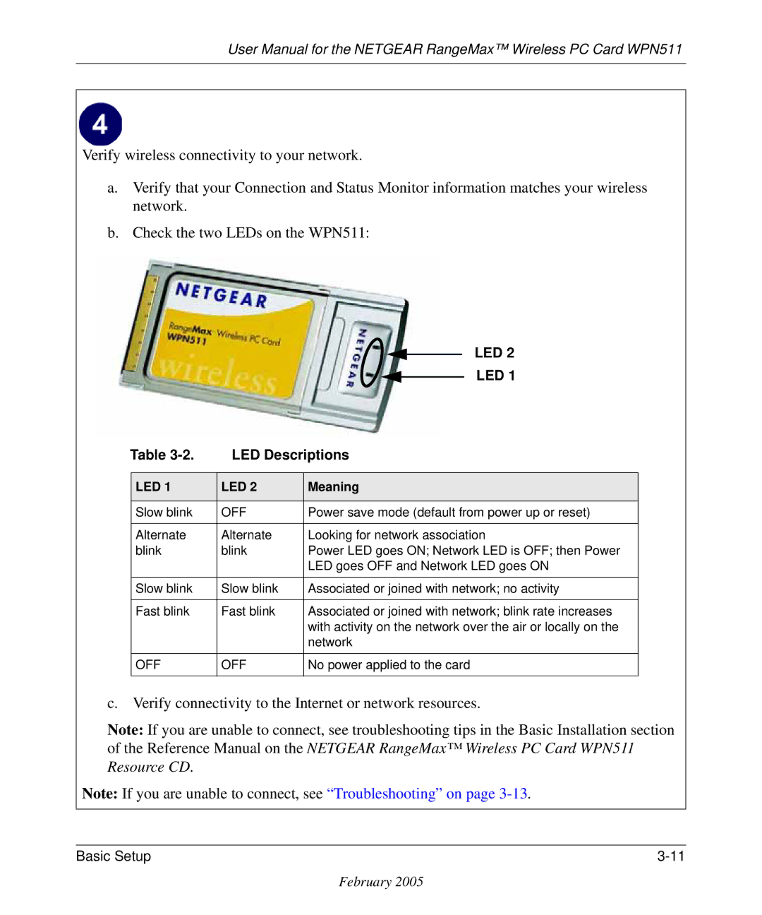 NETGEAR WPN511 user manual Verify connectivity to the Internet or network resources 