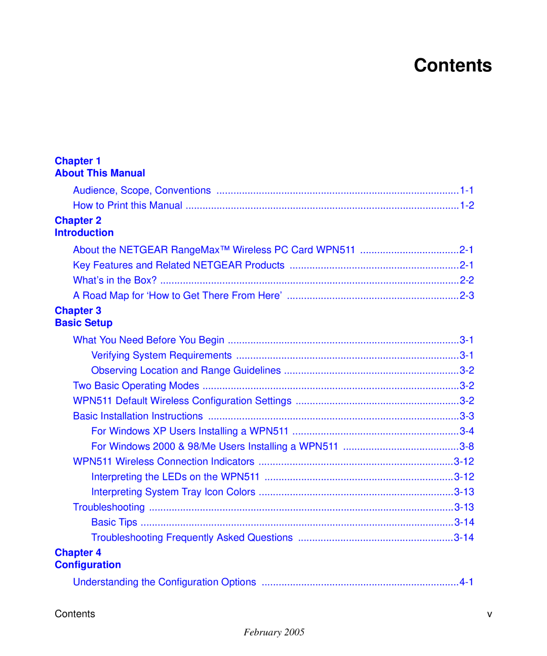 NETGEAR WPN511 user manual Contents 