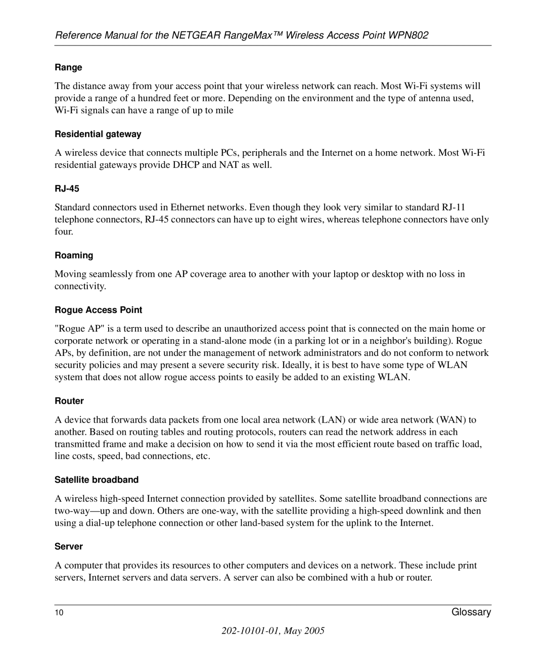 NETGEAR WPN802 manual Range 