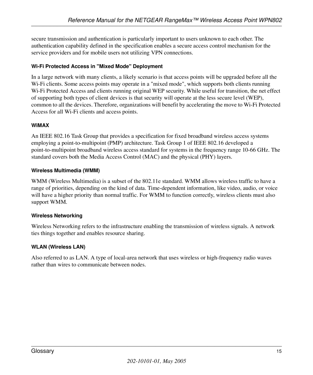 NETGEAR WPN802 manual Wi-Fi Protected Access in Mixed Mode Deployment 