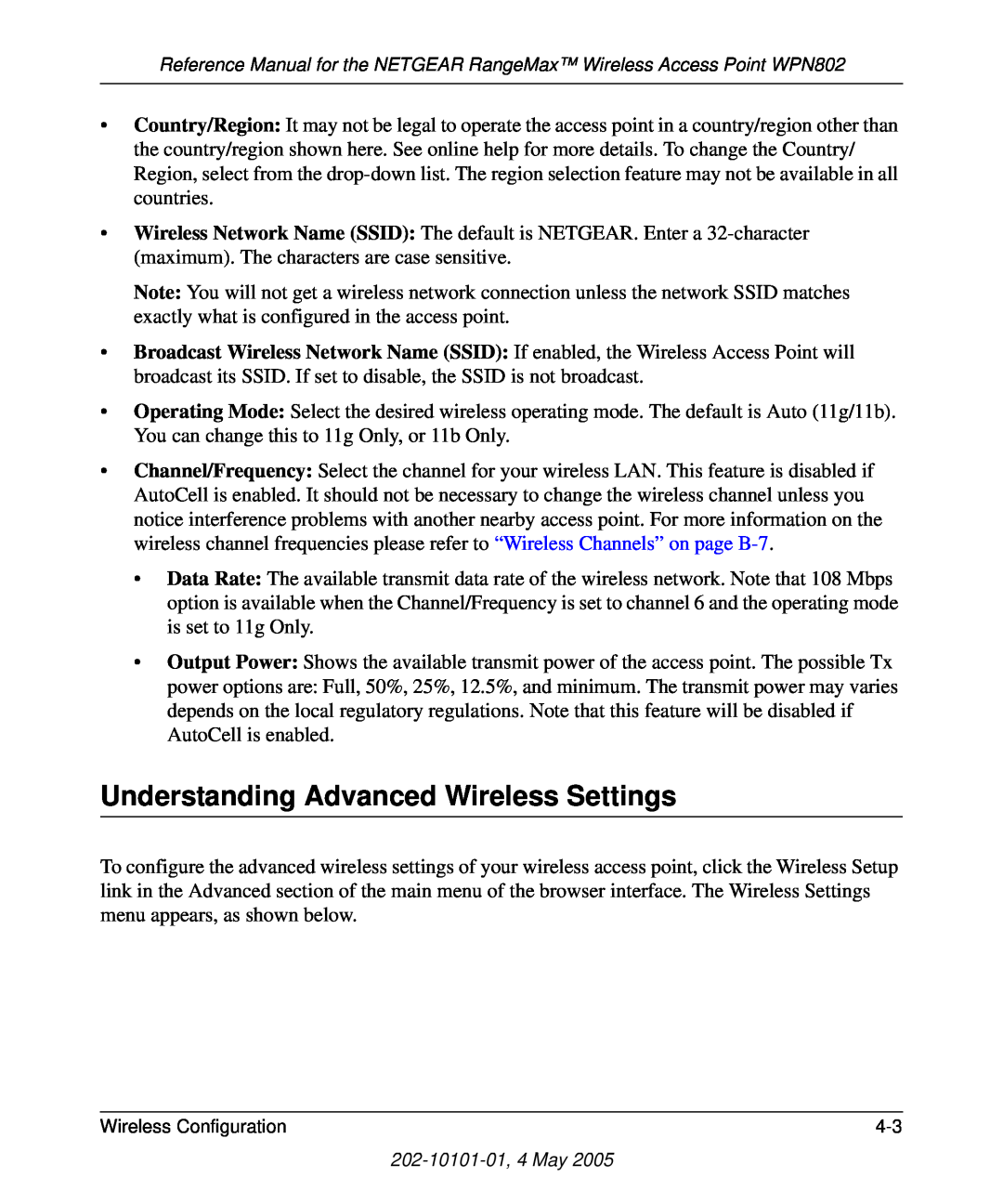 NETGEAR WPN802 manual Understanding Advanced Wireless Settings 