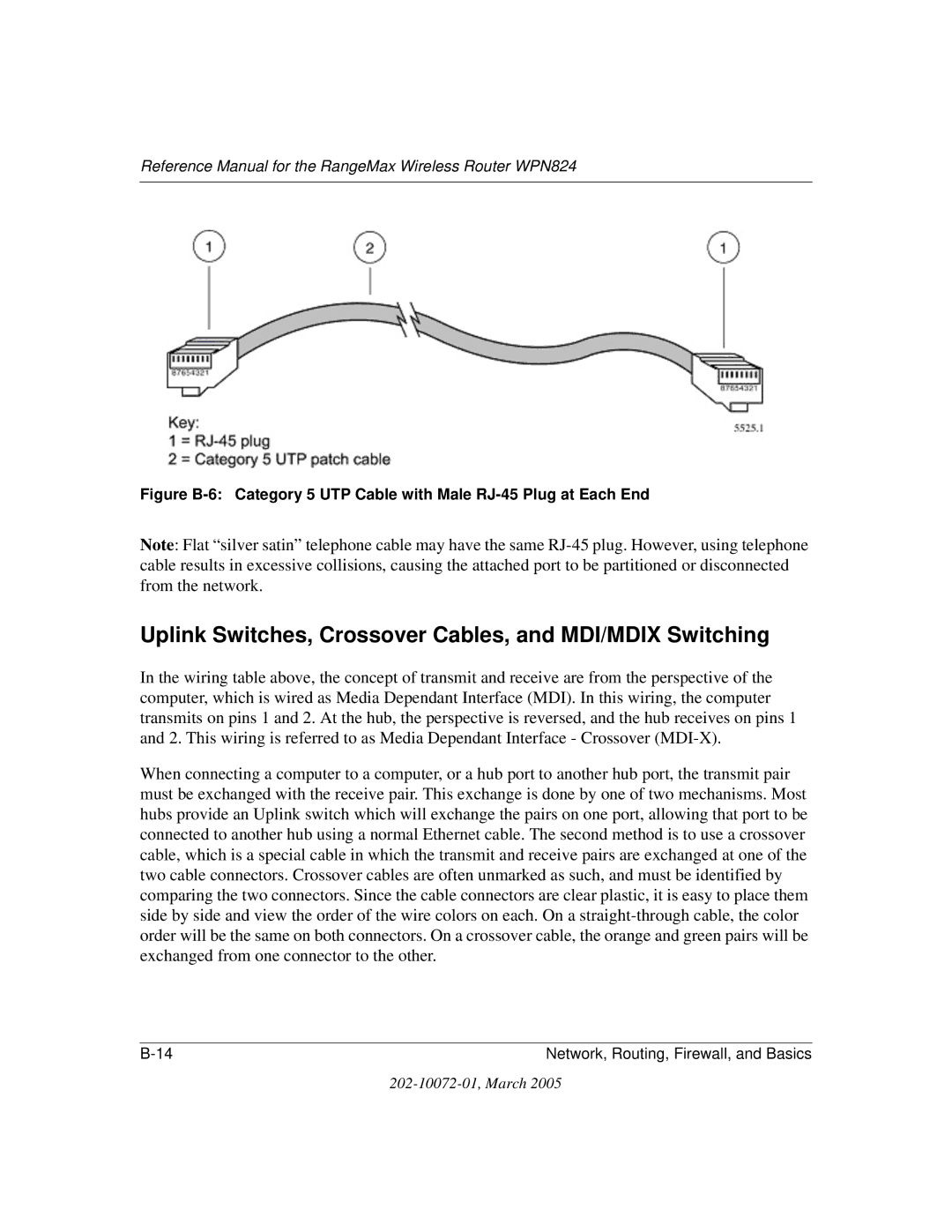 NETGEAR WPN824 manual Uplink Switches, Crossover Cables, and MDI/MDIX Switching 