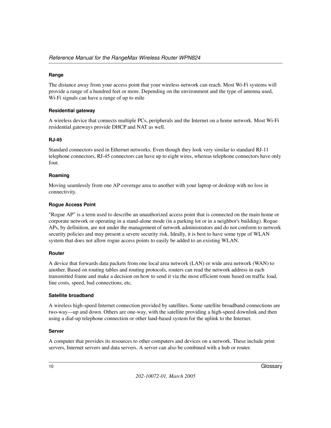 NETGEAR WPN824 manual Range 