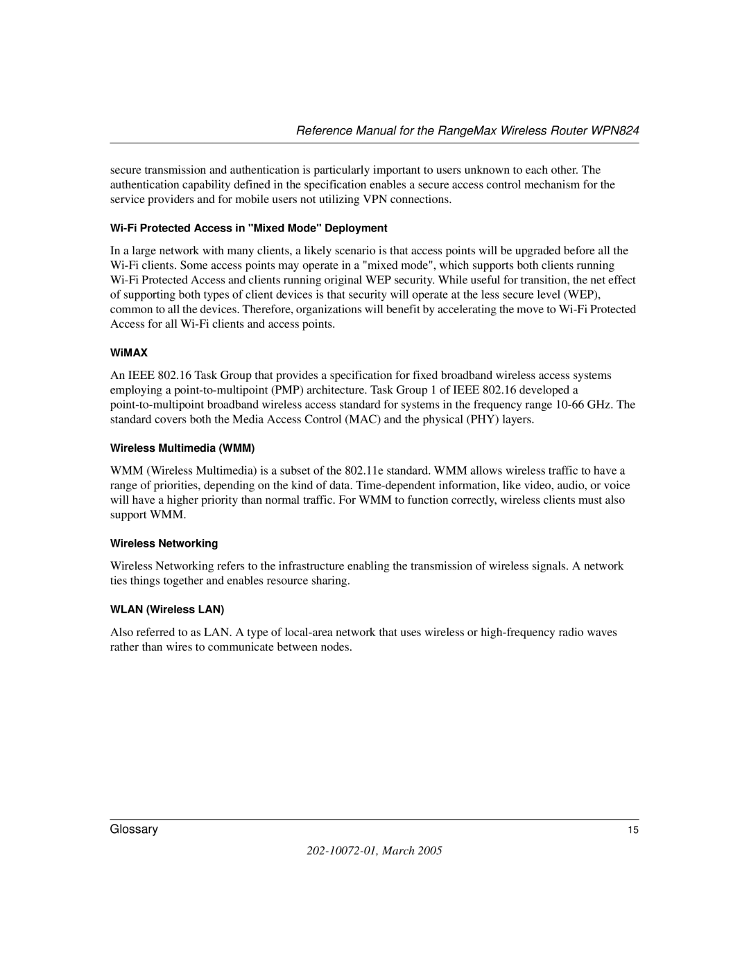 NETGEAR WPN824 manual Wi-Fi Protected Access in Mixed Mode Deployment 