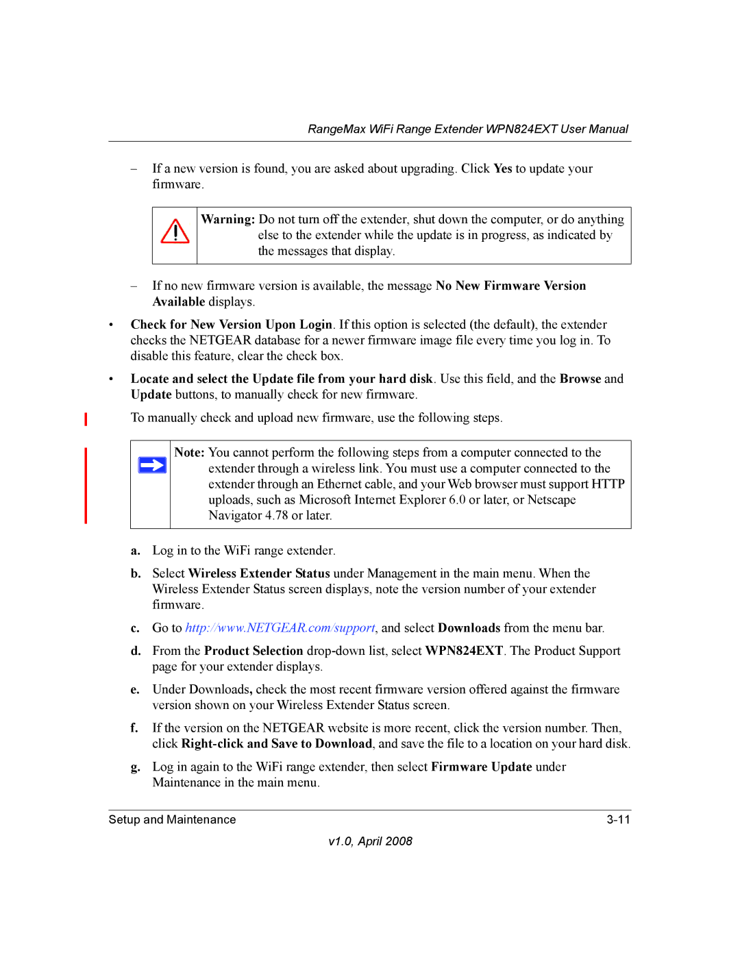 NETGEAR WPN824EXT manual V1.0, April 