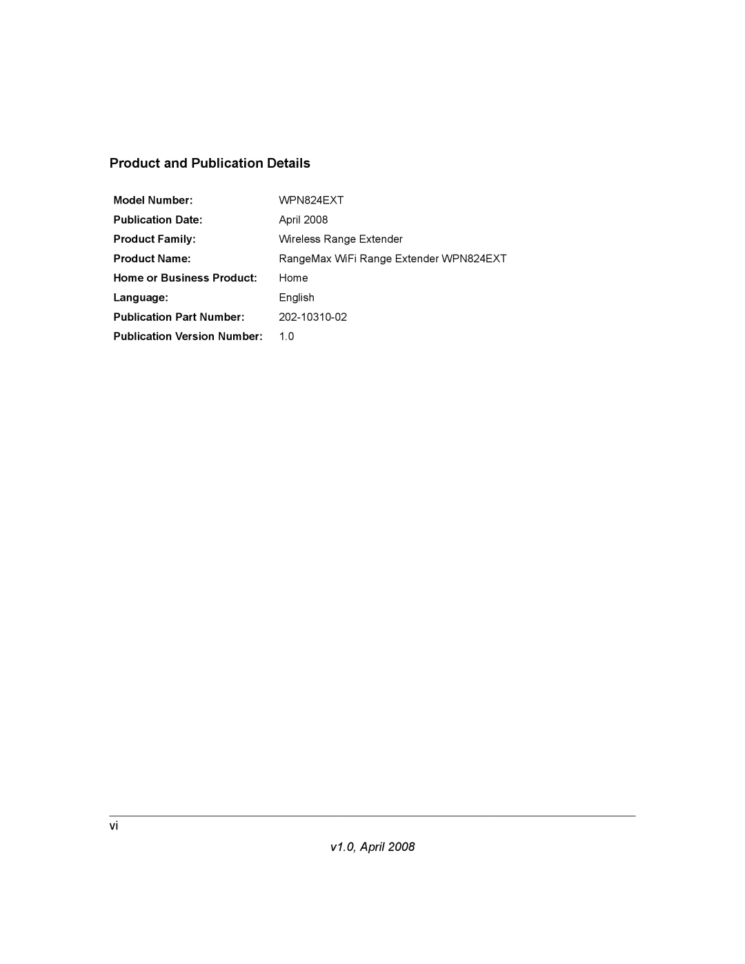 NETGEAR WPN824EXT manual Product and Publication Details 