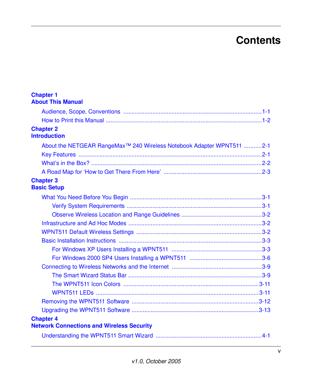 NETGEAR WPNT511 manual Contents 