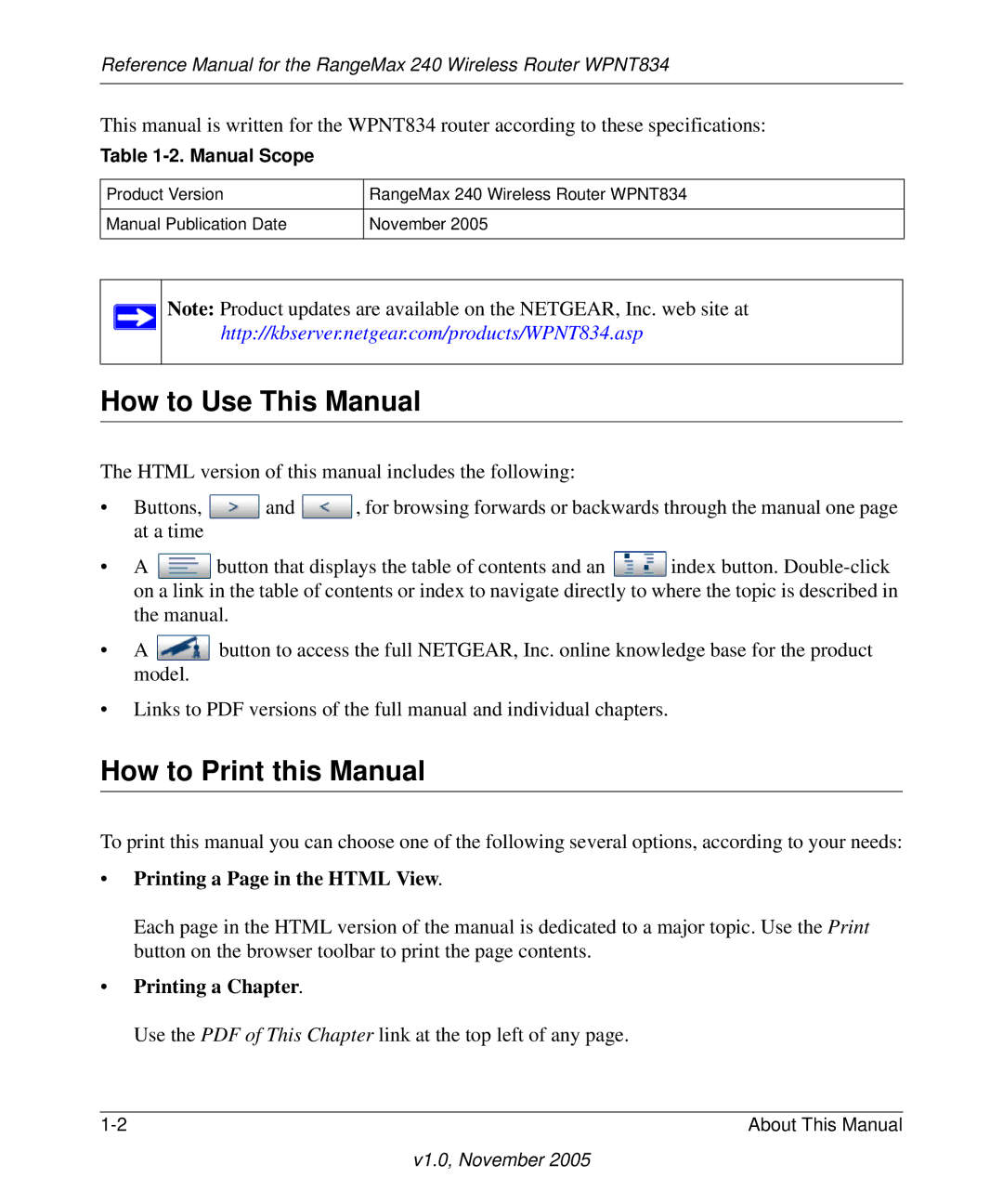 NETGEAR WPNT834 manual How to Use This Manual, How to Print this Manual, Manual Scope 