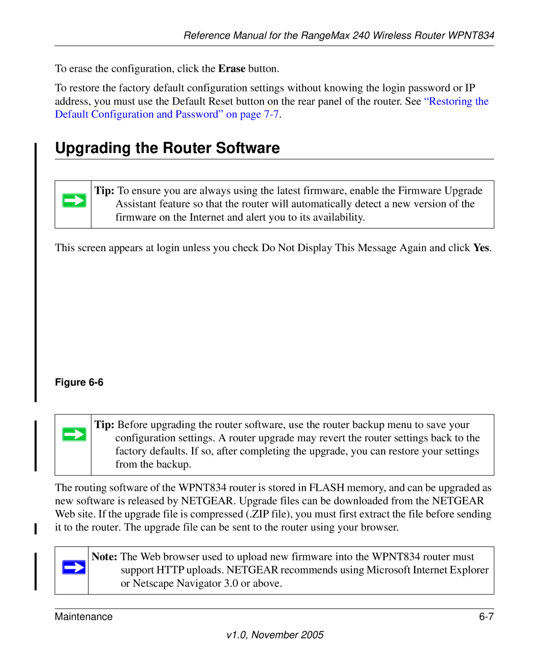 NETGEAR WPNT834 manual Upgrading the Router Software 