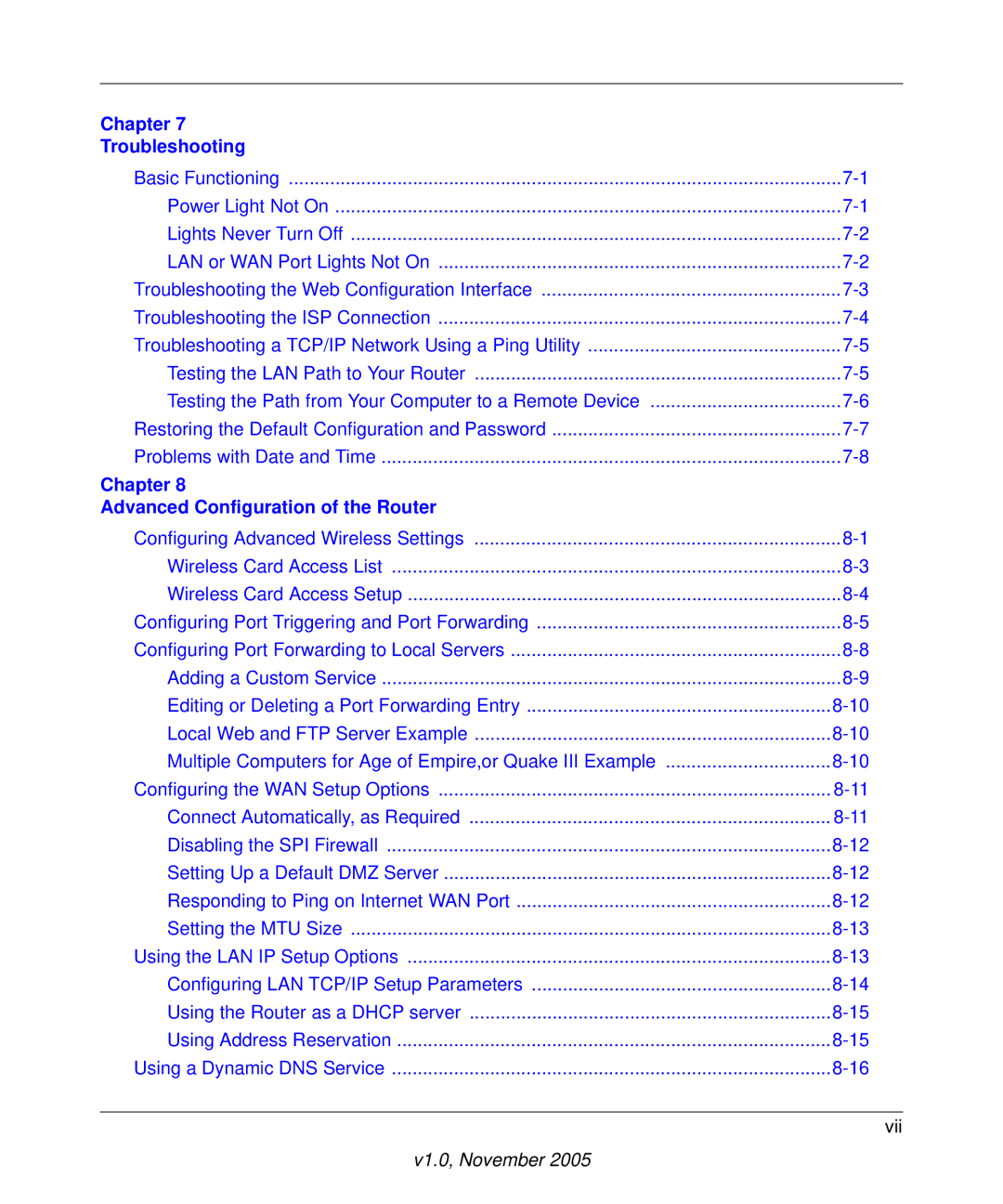 NETGEAR WPNT834 manual Chapter Troubleshooting 