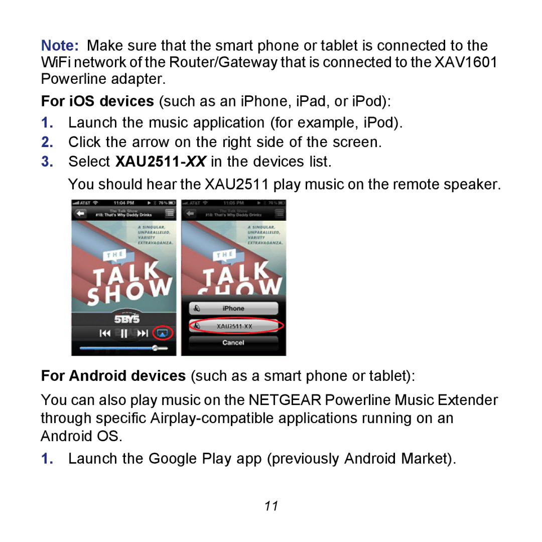 NETGEAR XAU2511 manual 