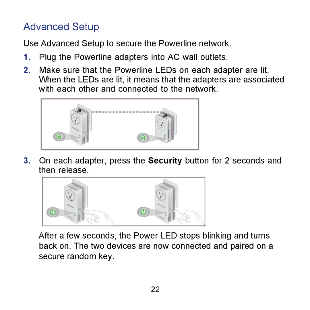 NETGEAR XAU2511 manual Advanced Setup 