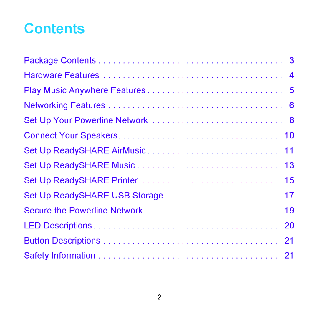 NETGEAR XAUB2511 manual Contents 