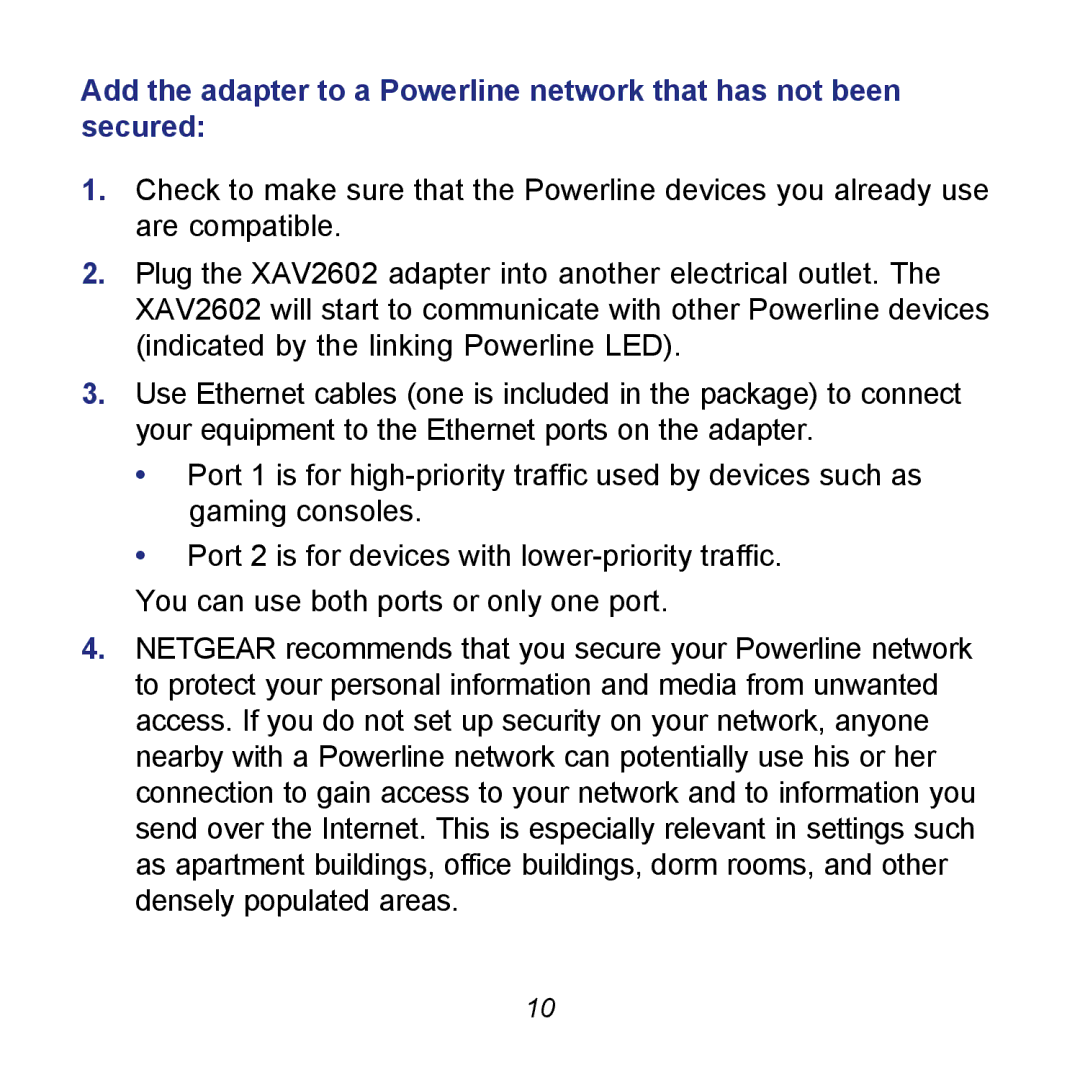 NETGEAR XAV2602 manual 