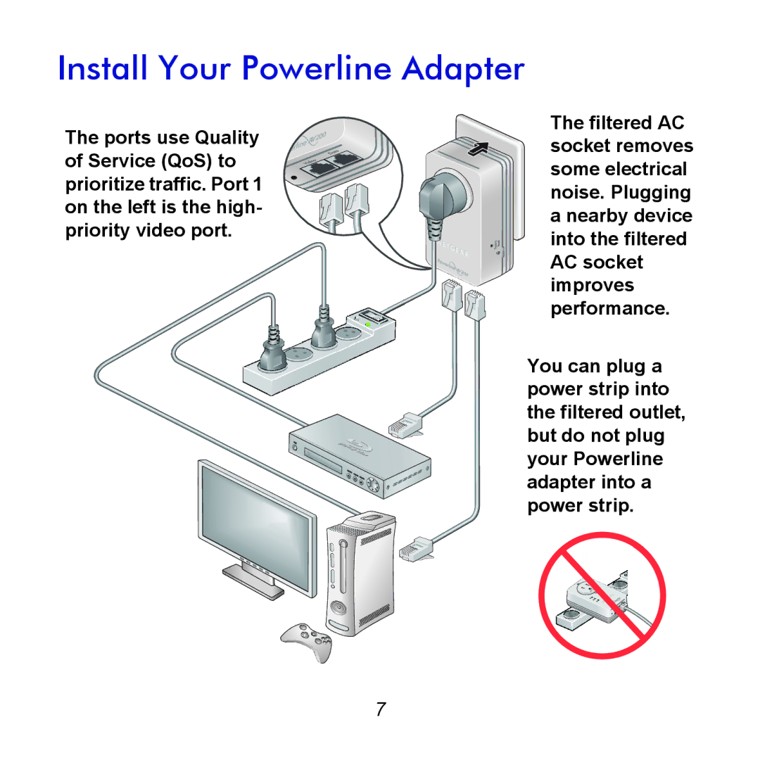 NETGEAR XAV2602 manual Install Your Powerline Adapter 