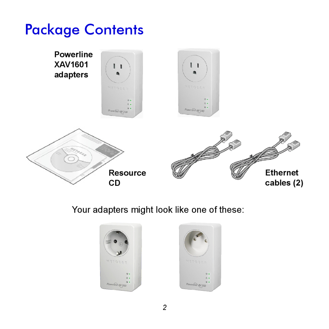 NETGEAR XAVB1601-100NAS manual Package Contents 