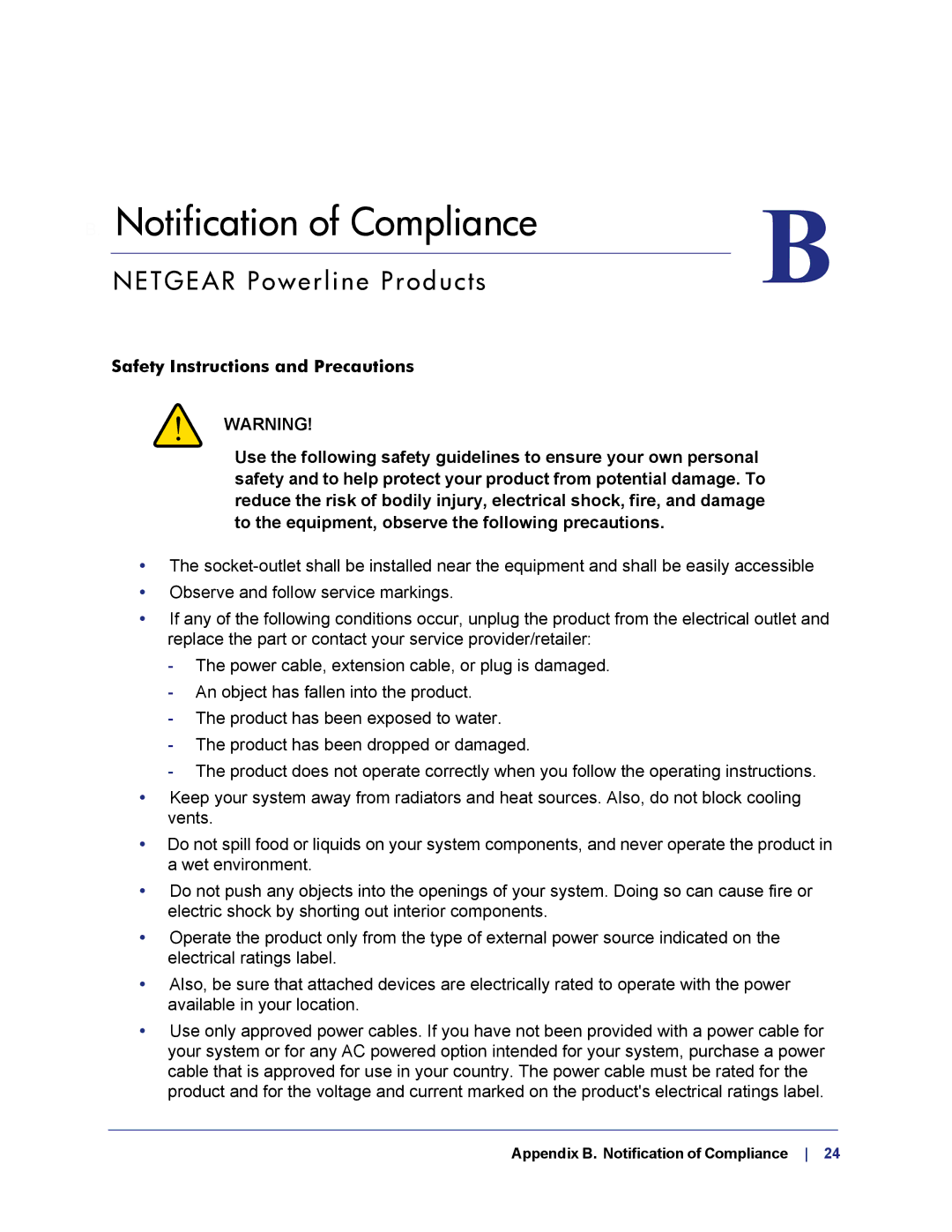 NETGEAR XAVB5101-100PAS user manual Notification of Compliance 