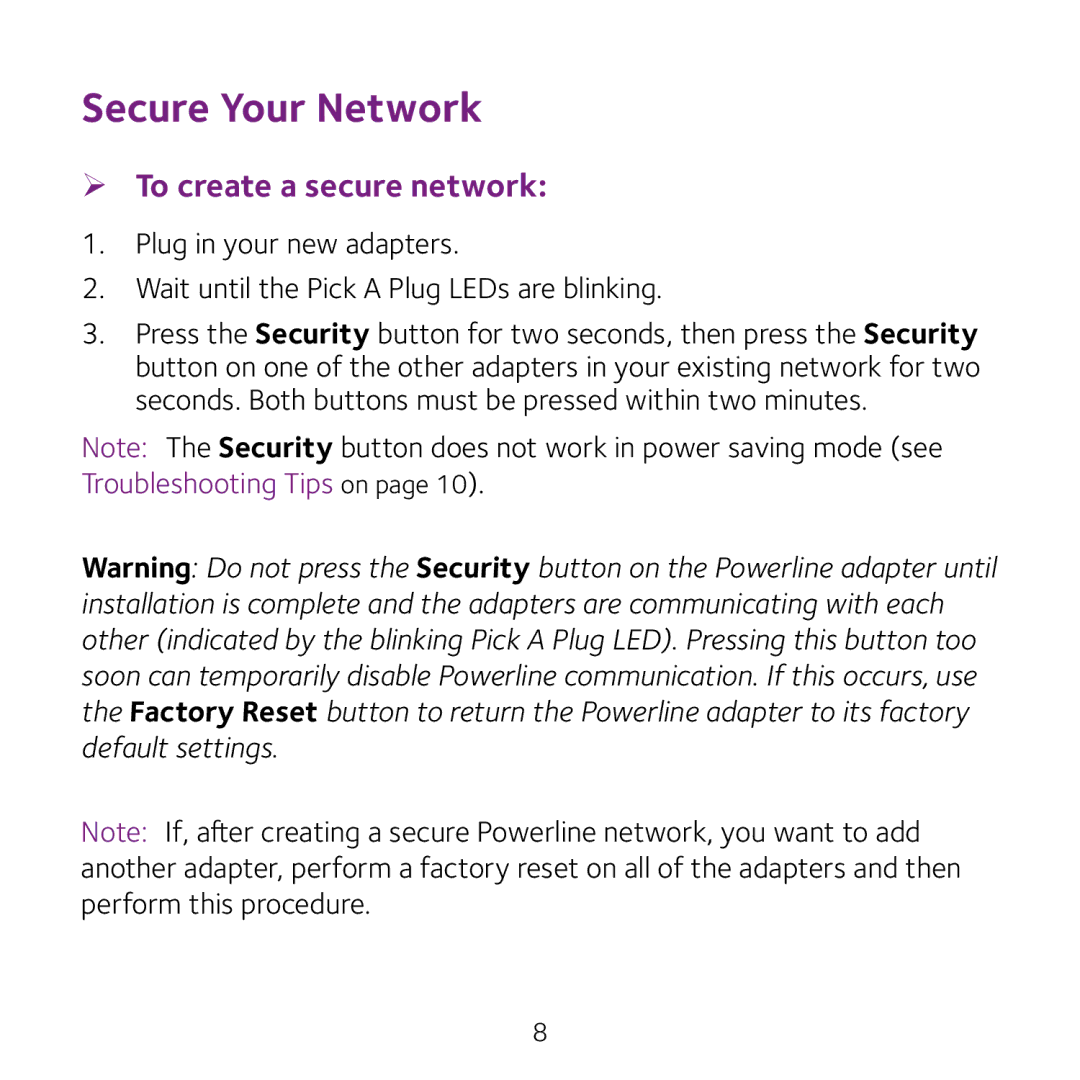 NETGEAR xavb5201 v2 manual Secure Your Network, ¾¾ To create a secure network 