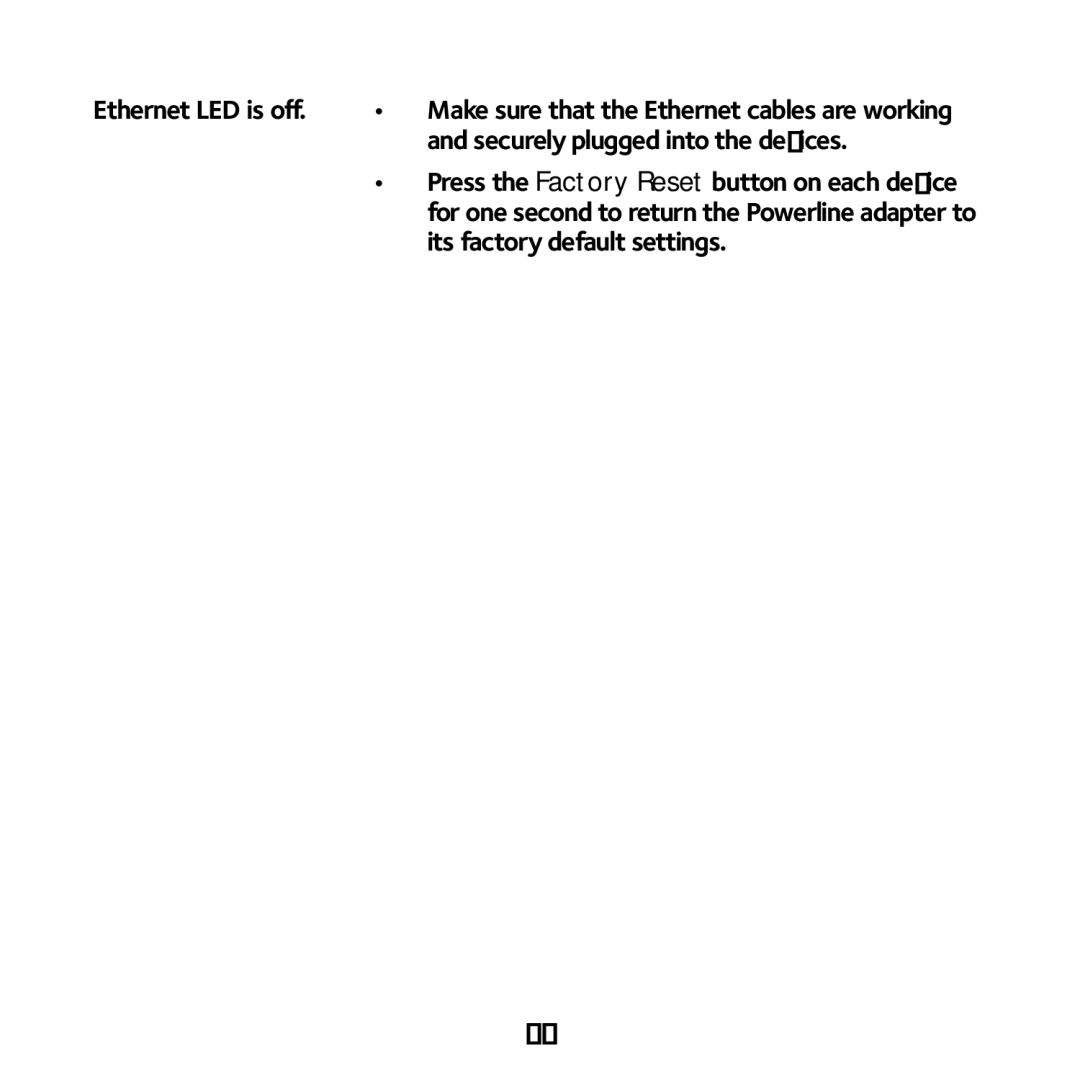 NETGEAR XAVB5622 manual Ethernet LED is off 