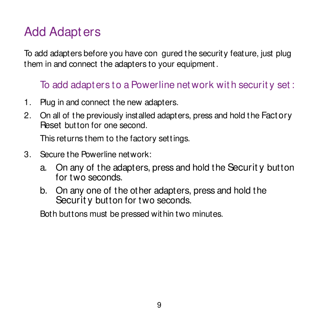 NETGEAR XAVB5622 manual Add Adapters 