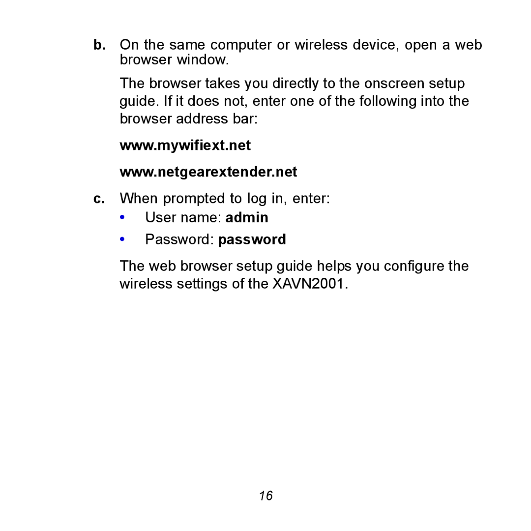 NETGEAR XAVNB2001 manual 