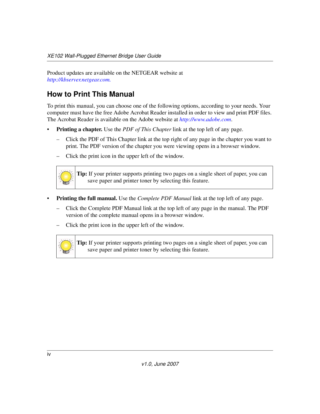 NETGEAR XE102 manual How to Print This Manual 