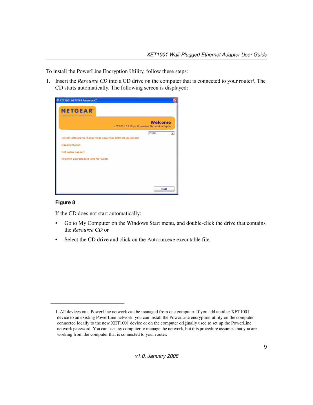 NETGEAR XETB10GM-100NAS manual XET1001 Wall-Plugged Ethernet Adapter User Guide 