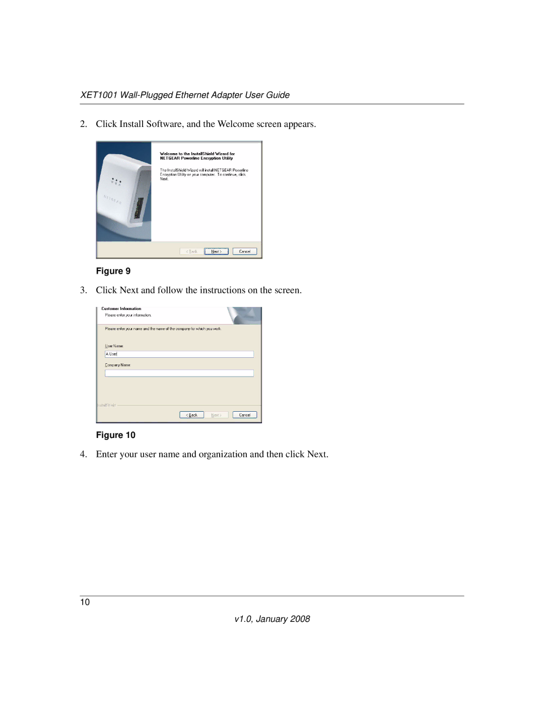 NETGEAR XETB10GM-100NAS manual XET1001 Wall-Plugged Ethernet Adapter User Guide 