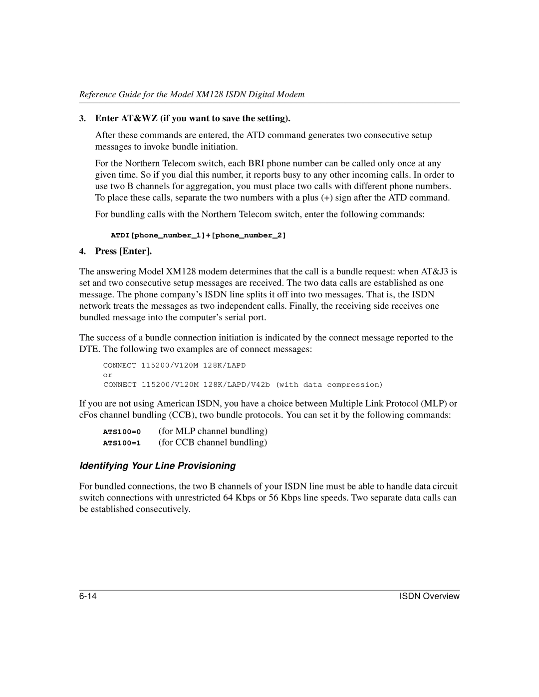 NETGEAR XM128 ISDN manual Identifying Your Line Provisioning 