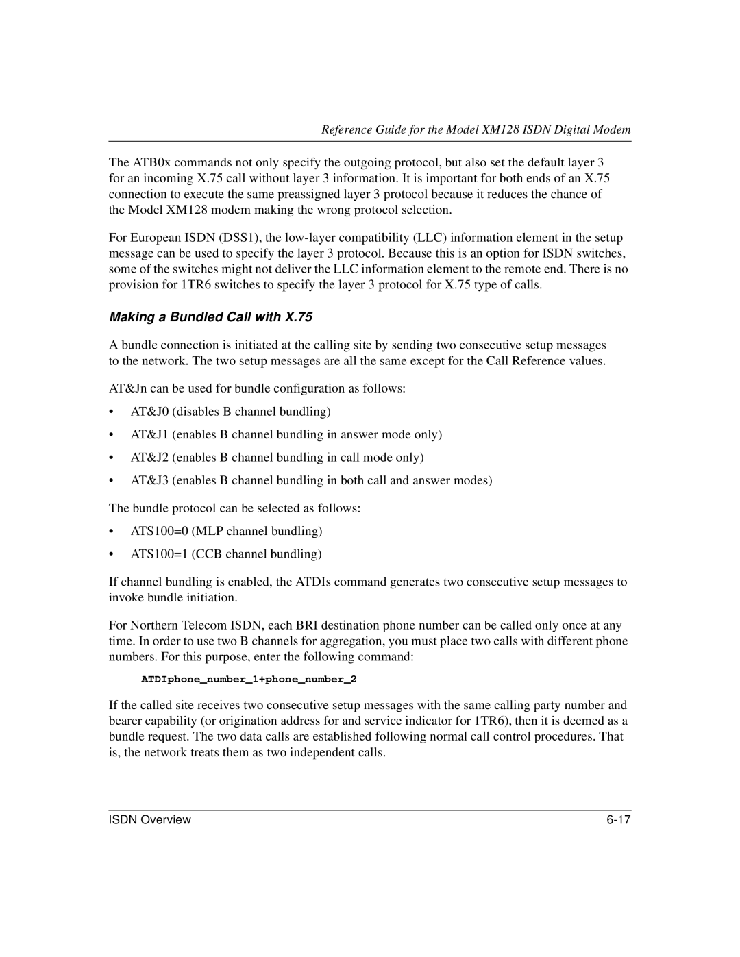 NETGEAR XM128 ISDN manual Making a Bundled Call with 