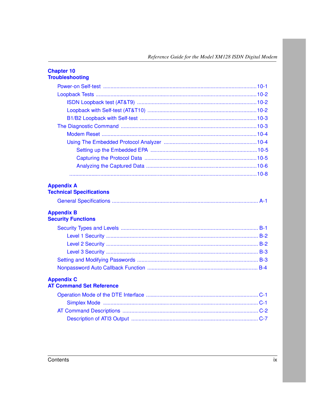 NETGEAR XM128 ISDN manual Appendix a Technical Specifications 