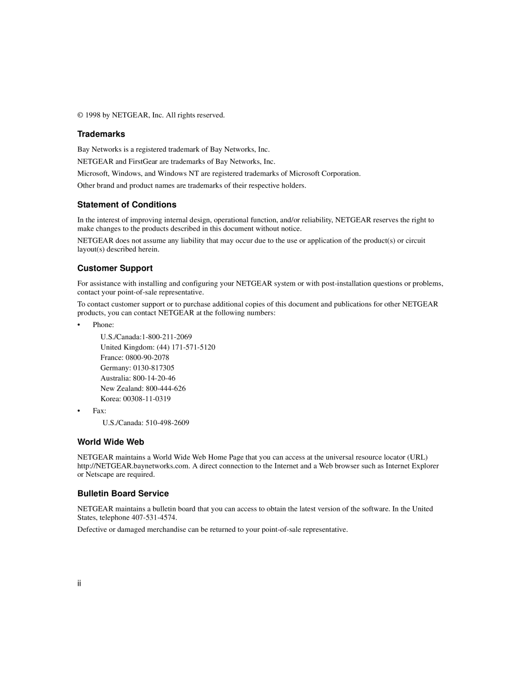 NETGEAR XM128U manual Trademarks 